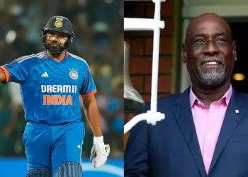 Rohit Sharma's 92-run knock against Australia grabbed Viv Richards' attention.Rohit Sharma is eyeing Viv Richards' record. Photo: AP/ICC
