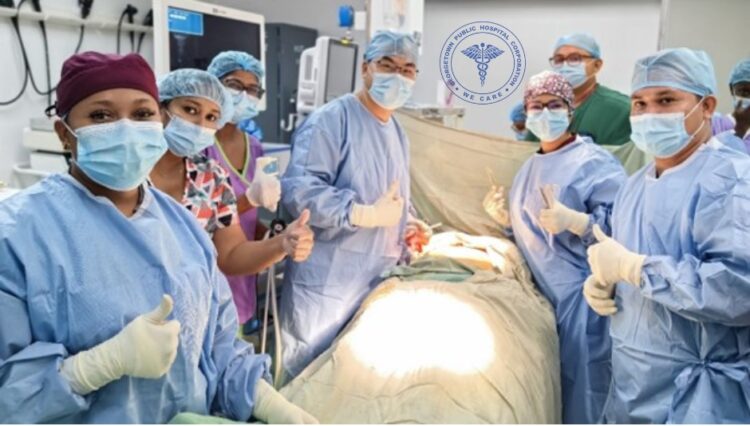 The groundbreaking procedure was performed by Dr. Zhao Chang Yong, head of the 19th China Medical Team, in collaboration with GPHC’s Dr. Adhikar Ramjoo and Dr. Andrea Kissoon
