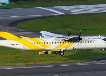 A Voepass ATR-72 plane similar to the one that crashed (file picture)
