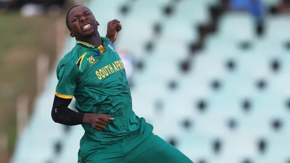 Kwena Maphaka was the Player of the Tournament at the Under-19 World Cup this year•ICC/Getty Images
