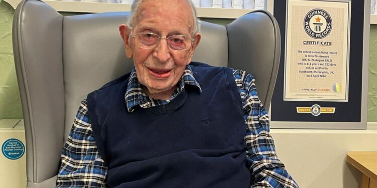 John Alfred Tinniswood was declared the oldest living man by Guinness World Records in April.

Guinness World Records via Reuters via CNN Newsource