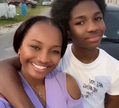 Malique Lindore and his mother, Micheala Lindore