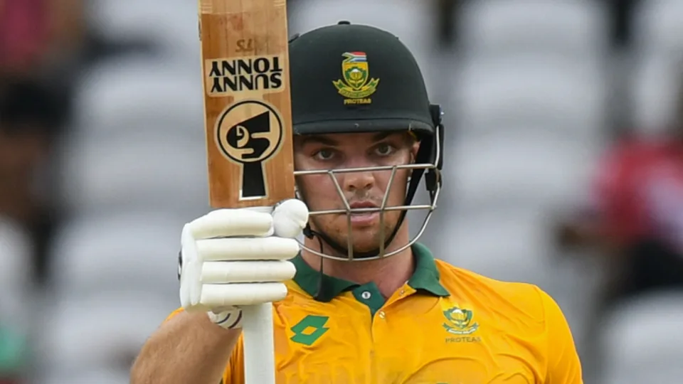 Tristan Stubbs accelerated from 25 off 23 balls to finish with 76 off 42 balls•AFP/Getty Images