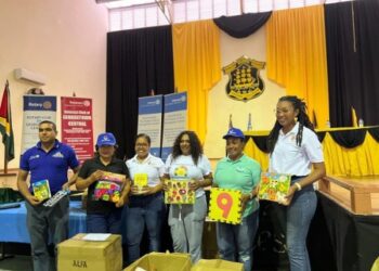 (From left to right): Jagdesh Haripershad, President of the Rotary Club of Georgetown Central; Yolanda Williams, Headteacher of the David Rose Special School; Terriesa Smith, International Service Director of the Rotaract Club of Georgetown Central; Anjalena Beshpatty, Founder & Director of Sameir! Uniquely ME; Marcia Smith, Founder & Headteacher of the Gifted Hands Learning Centre and ⁠Monique Williams, President of the Rotaract Club of Georgetown Central.