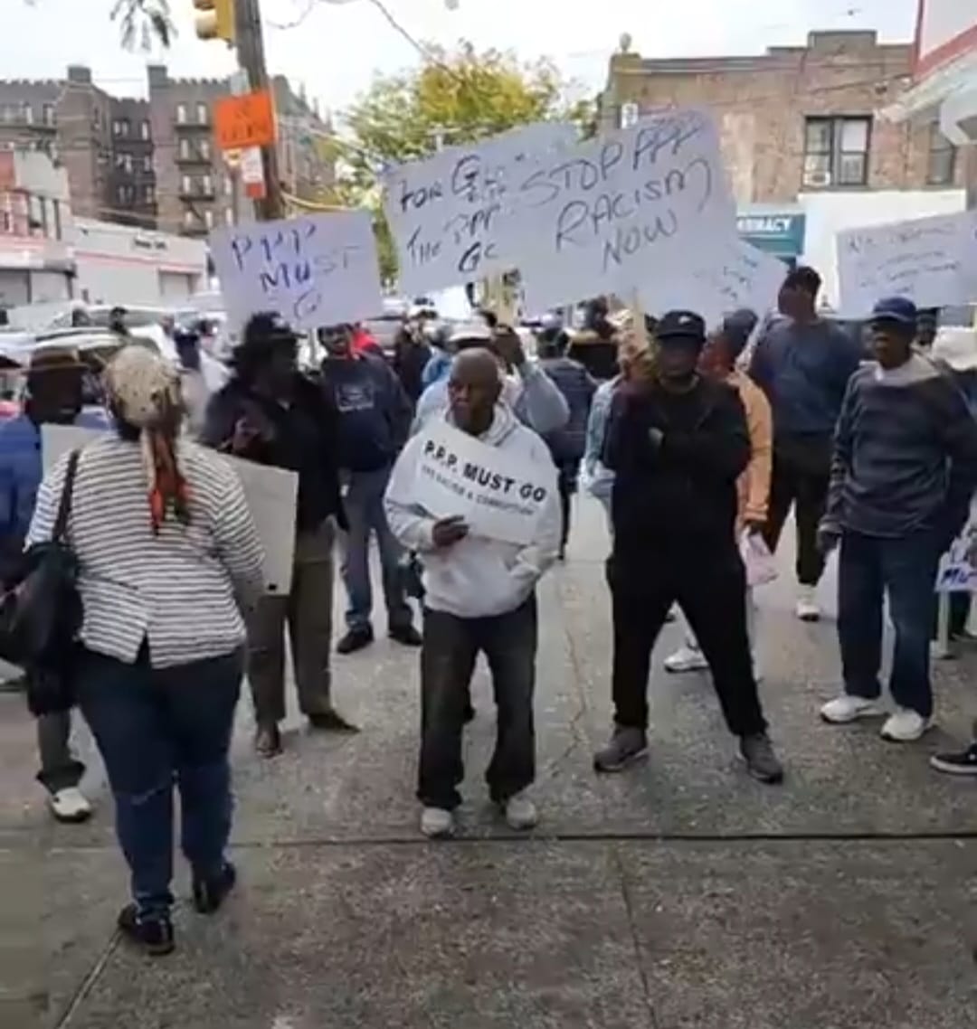 Screengrab of Brooklyn visit against President Irfaan Ali, September 23, 2024