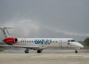 One of the aircraft of the new LIAT 2020 airline headquartered in Antigua
