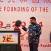 President, Dr Mohamed Irfaan Ali and Chinese Ambassador to Guyana, Guo Haiyan tossing at the 75th Anniversary of the Founding of the People’s Republic of China