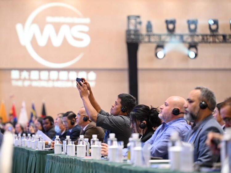 Participants attend the opening ceremony of the 6th World Media Summit in Urumqi, capital city of northwest China's Xinjiang Uygur Autonomous Region, Oct. 14, 2024. (Xinhua/Mu Yu)