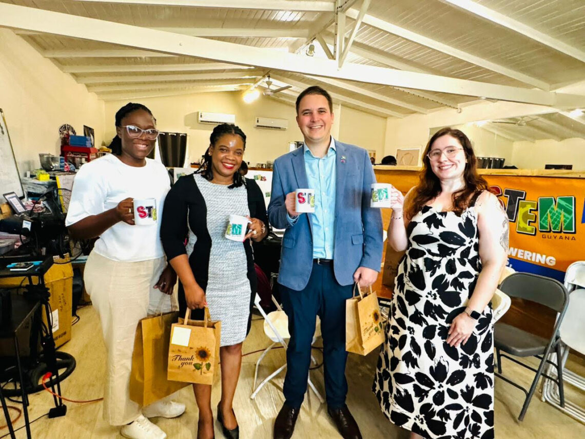 The MODEC team (From left) Kipenie Jordan, Communications Analyst, Onicka Jones, Stakeholder, Socio-Economic & Local Content Manager, Country Manager Rafael Fumis, and Livia Alves, Training Coordinator