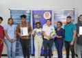 Management and Staff of New Vision Medical Centre Inc. Laboratory proudly pose with GNBS Certified Stickers and GYS 170 Certificate and Plaque