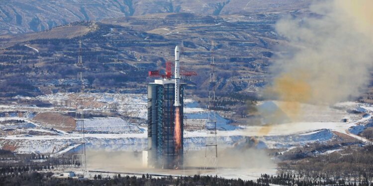 The CBERS-4A satellite jointly developed by the China Academy of Space Technology in Beijing and Brazil's National Institute for Space Research in Sao Paulo is launched by a Chinese Long March carrier rocket from the Taiyuan Satellite Launch Center in Shanxi province on Dec 20, 2019. ZHENG TAOTAO/XINHUA