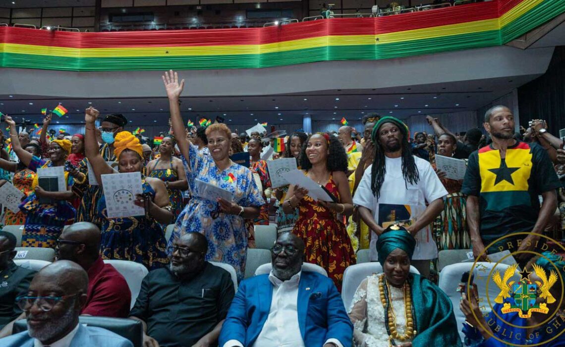 Members of the African Diaspora swearing the oath of allegiance to their new country, Ghana.