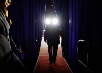 Donald Trump walks on stage at the Palm Beach Convention Center on November 6 © Win McNamee/Getty Images