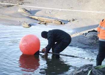 An image from 2015 shows the C-Lion1 submarine telecommunications cable being laid in the Baltic Sea in Helsinki, Finland. Heikki Saukkomaa / AFP - Getty Images file