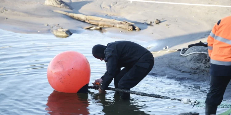 An image from 2015 shows the C-Lion1 submarine telecommunications cable being laid in the Baltic Sea in Helsinki, Finland. Heikki Saukkomaa / AFP - Getty Images file
