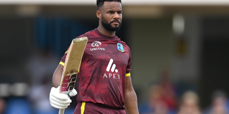 Shai Hope Celebrates his 17th ODI Century