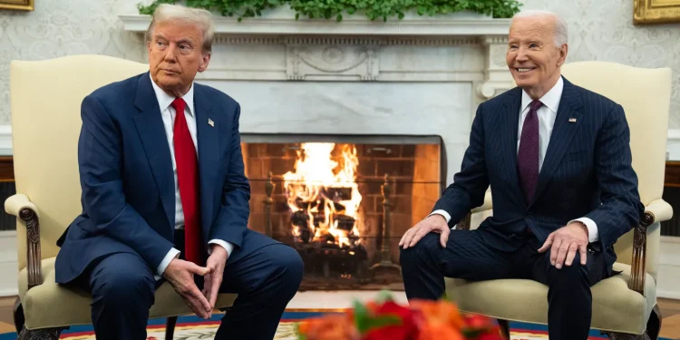 President Joe Biden meets with President-elect Donald Trump in the Oval Office of the White House, in Washington, D.C., on Nov. 13, 2024.Evan Vucci—AP