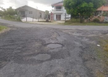 Suddie Housing Schemes-the damaged road is in the scheme built during the Burnham government. The repaved road is in the housing development built during the PPP government.