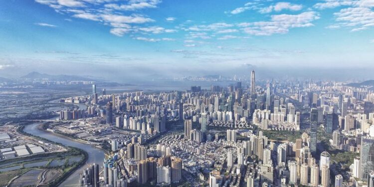 (241224) -- GUANGZHOU, Dec. 24, 2024 (Xinhua) -- An aerial drone photo taken on Dec. 4, 2024 shows a view of Shenzhen, south China's Guangdong Province.
  Covering an area of 56,000 square kilometers, which is less than 0.6 percent of the country's total land area, the Guangdong-Hong Kong-Macao Greater Bay Area generated an economic output exceeding 14 trillion yuan in 2023, roughly one-ninth of the national total. It stands as one of China's most open and economically dynamic areas, and is also among the regions with the highest economic development quality. (Xinhua/Mao Siqian)