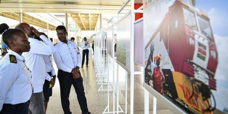 People visit the Photography Exhibition on Pragmatic China-Africa Cooperation under Belt and Road Initiative in Nairobi, Kenya, on March 22, 2024. [Photo/Xinhua]