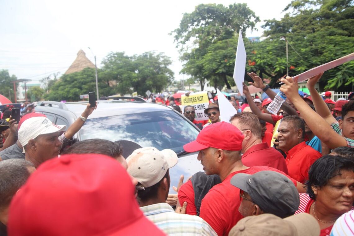 People's Progressive Party/Civic supporters disrupting the GMSA ceremony on 19th September 2019 because then President David Granger was delivering the featured address