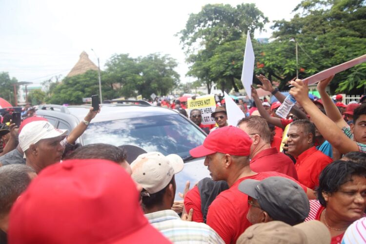 People's Progressive Party/Civic supporters disrupting the GMSA ceremony on 19th September 2019 because then President David Granger was delivering the featured address