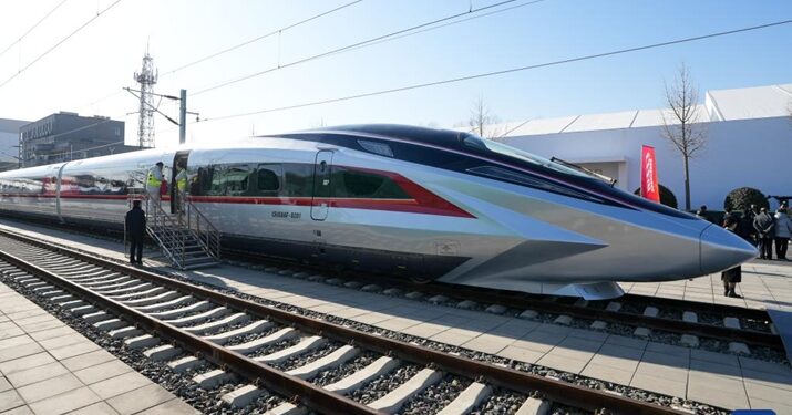 This photo shows the CR450AF bullet train in Beijing, capital of China, on December 29, 2024 (XINHUA)