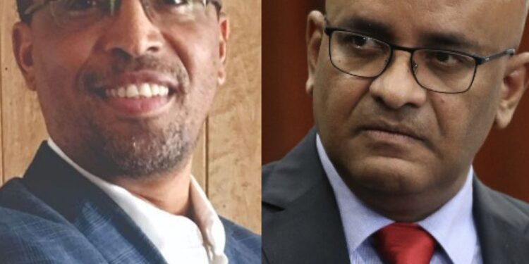 From left - Dr. Terrence Campbell and Vice President Bharrat Jagdeo
