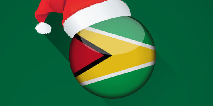 Flag of Guyana. Merry Christmas