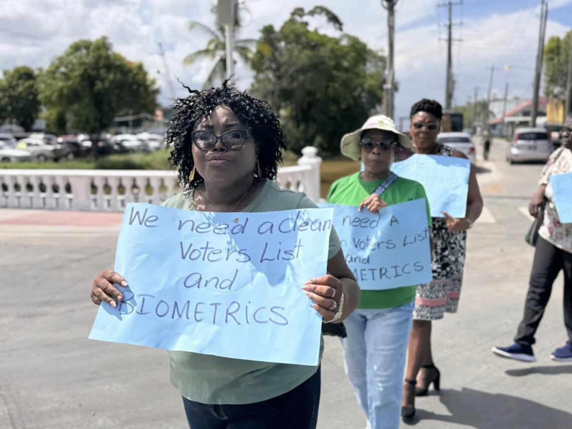 PNCR/Opposition Protest in front of GECOM for Clean Voters List and Biometrics