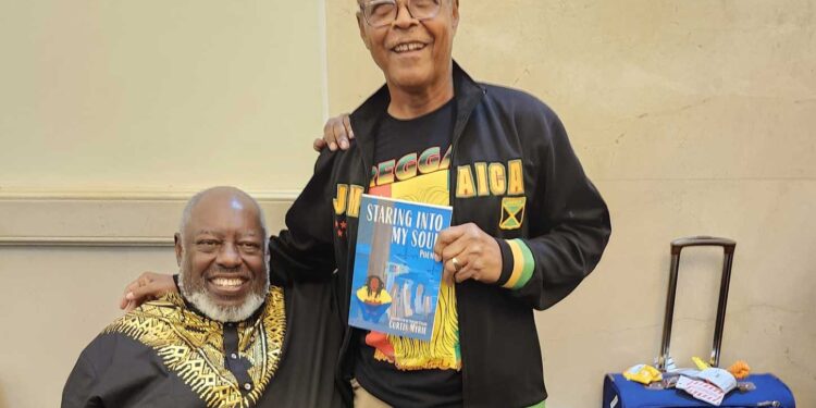 Author Curtis Myrie along with fellow Poet, the acclaimed Malachi Smith at the Jamaica Brew event in Florida.