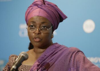 Former Petroleum Resources Minister Diezani Alison-Madueke answers a question following a speech at the IHS CERAWeek, in Houston, March 4, 2014. (AP Photo/Pat Sullivan, File)