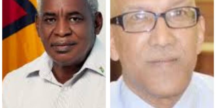 L-R Minister Robeson Benn and GHK Lall