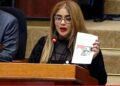 Opposition Member of Parliament Geeta Chandan-Edmond during her budgetary presentation on Jan 24, 2025 (News Source photo)