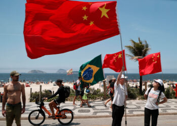 Bystanders await President Xi Jinping during the G20 Meeting in Rio de Janeiro in Nov 2024.
Ludovic Marin / AFP via Getty Images