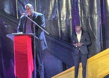 Region 10 Regional Chairman Deron Adams speaking at the 55th Republican Flag Raising Ceremony February 22, 2025