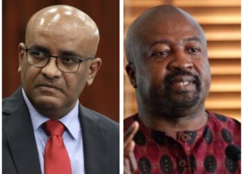 From L-R Vice President Bharrat Jagdeo and Dr. David Hinds