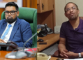 From left- President Irfaan Ali and businessman Dr. Terrence Campbell (Kaieteur News photo)