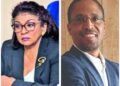 From left- GECOM Chairperson ret'd Justice Claudette Singh and Dr. Terrence Campbell