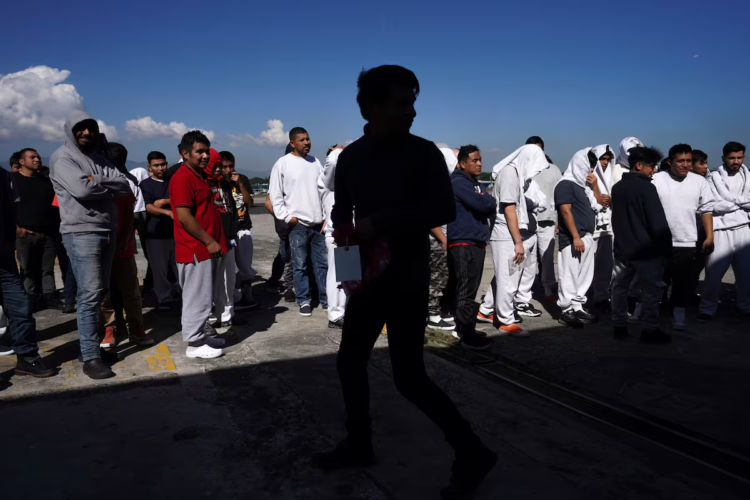 Guatemalan migrants deported from the United States arrive at La Aurora International Airport. Moises Castillo (AP)