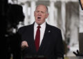 White House border czar Tom Homan speaks with reporters outside the White House on Feb. 6, 2025. | Evan Vucci/AP