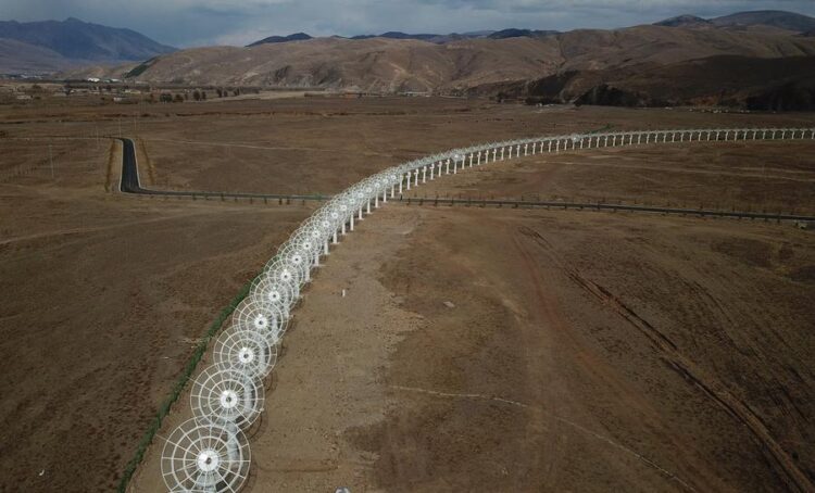 This aerial photo taken on April 22, 2023 shows a view of the Daocheng Solar Radio Telescope in Daocheng County, southwest China's Sichuan Province. (Xinhua/Jin Liwang)