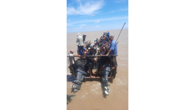 75 Venezuelan nationals intercepted off Guyana coast. Photo:Guyana Police Force