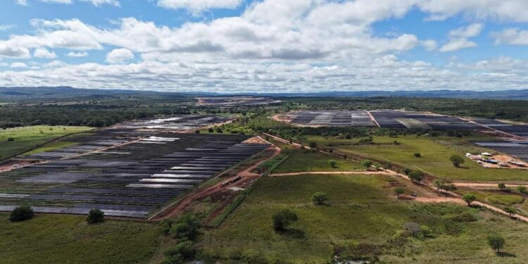 Photo shows the Mauriti Photovoltaic Project built by a Chinese enterprise in Ceara, Brazil. (Photo/Huo Xiangyuan)