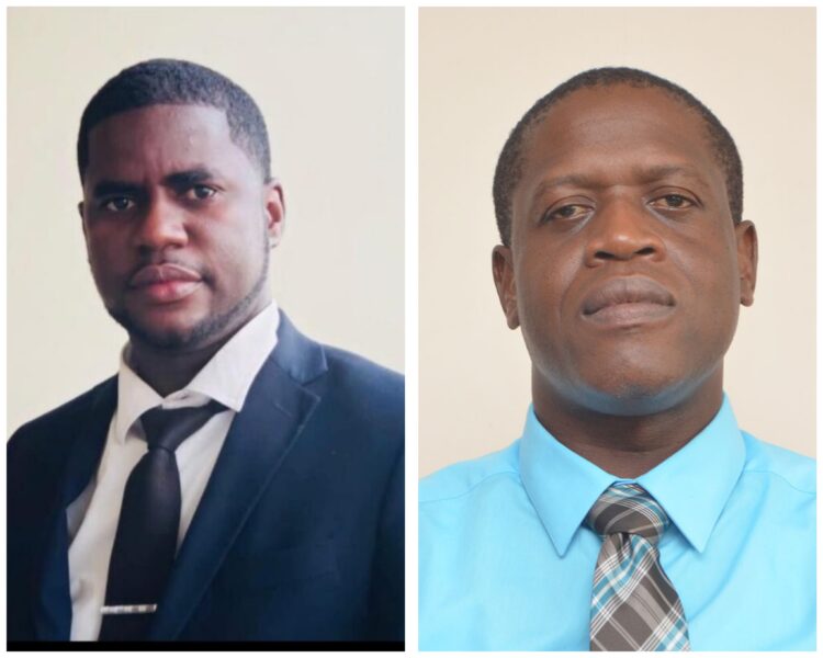 L-R Attorney-at-law Darren Wade, ret'd Lt. Col Lelon Saul