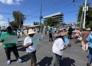 PNCR Opposition Protest in front of GECOM for Clean Voters List and Biometrics