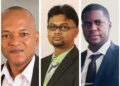 L-R Member of Parliament Sherrod Duncan, Former Mayor Pandit Ubraj Narine and Attorney Darren Wade