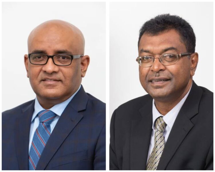 L-R Vice President Bharrat Jagdeo and Member of Parliament Kemraj Ramjattan