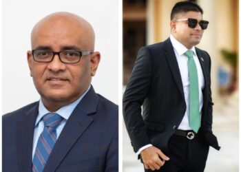 L-R Vice President Bharrat Jagdeo and Businessman Azruddin Mohammed