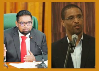 L-R President Irfaan Ali and Dr. Terrence Campbell